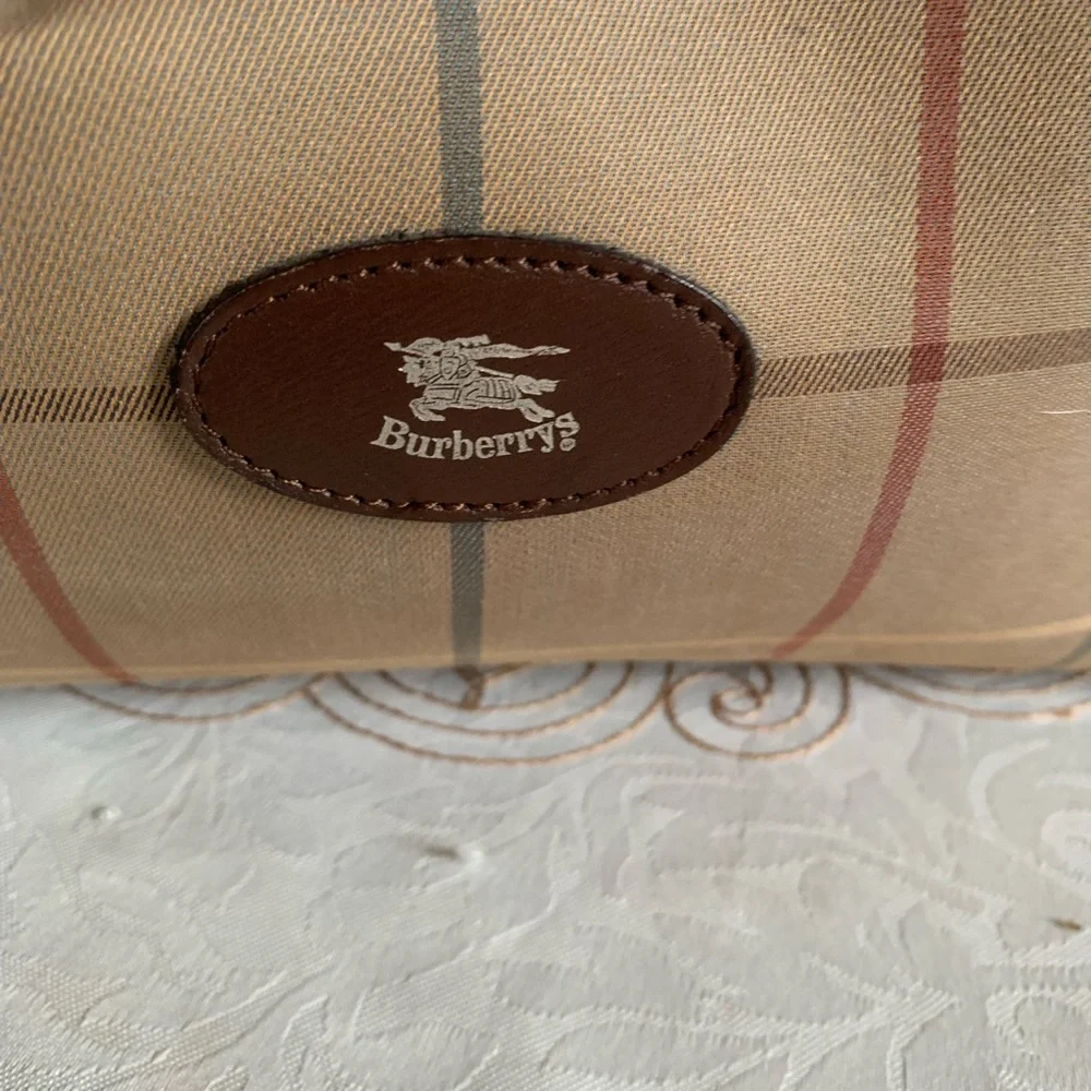 Burberry Boston Check Canvas Duffle Bag.